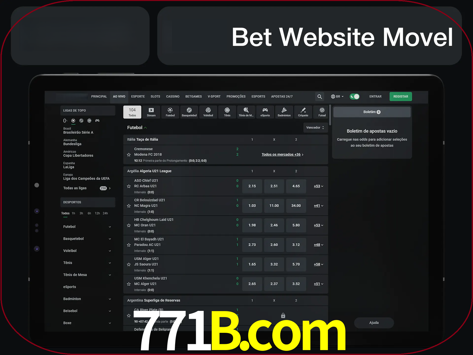 Use nosso website em qualquer dispositivo.